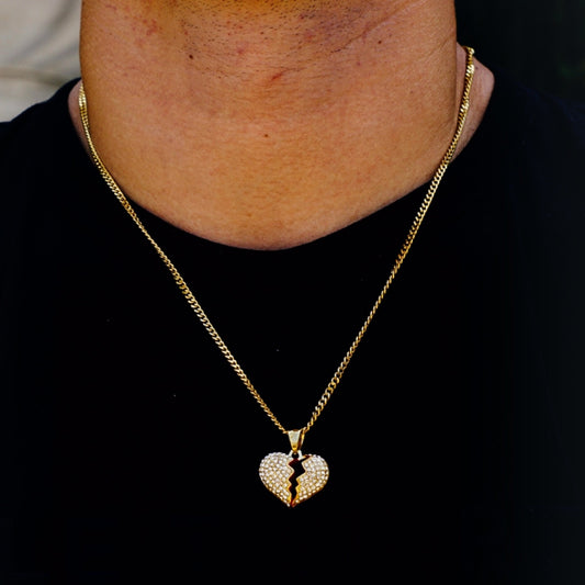Heartbreak Steel Micro Necklace Golden Bejewelled