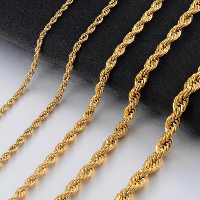 14K Yellow Gold Brass Classic Rope Chain
